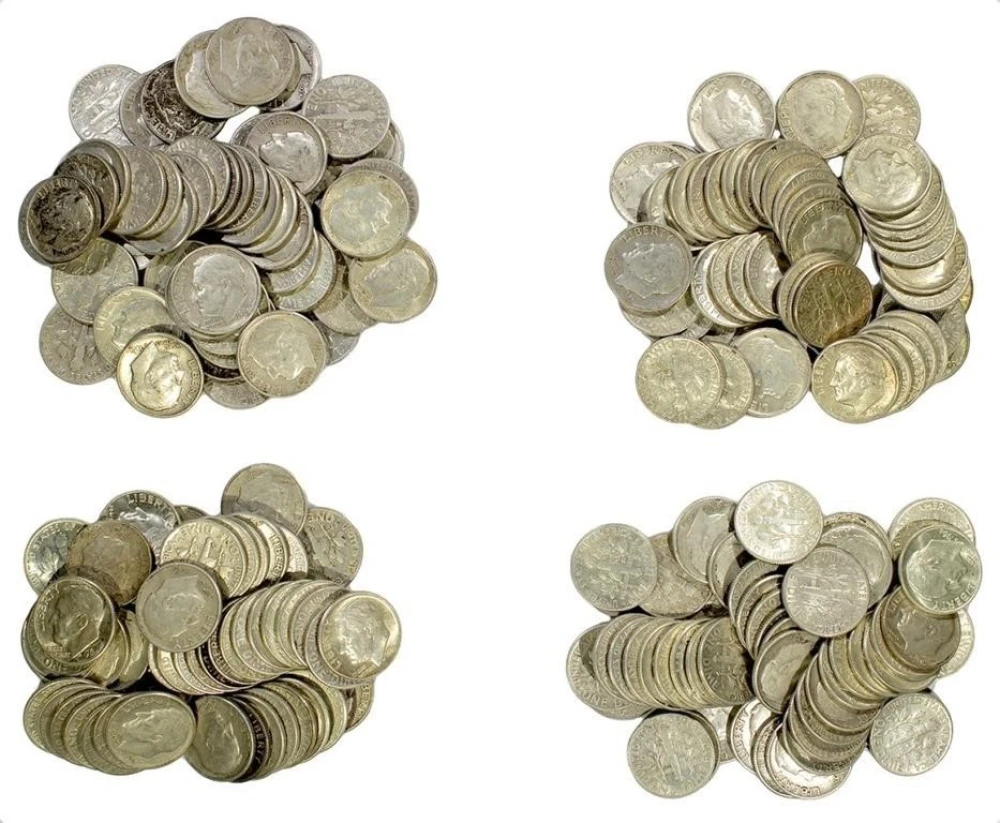 4 Rolls of Silver Roosevelt Dimes