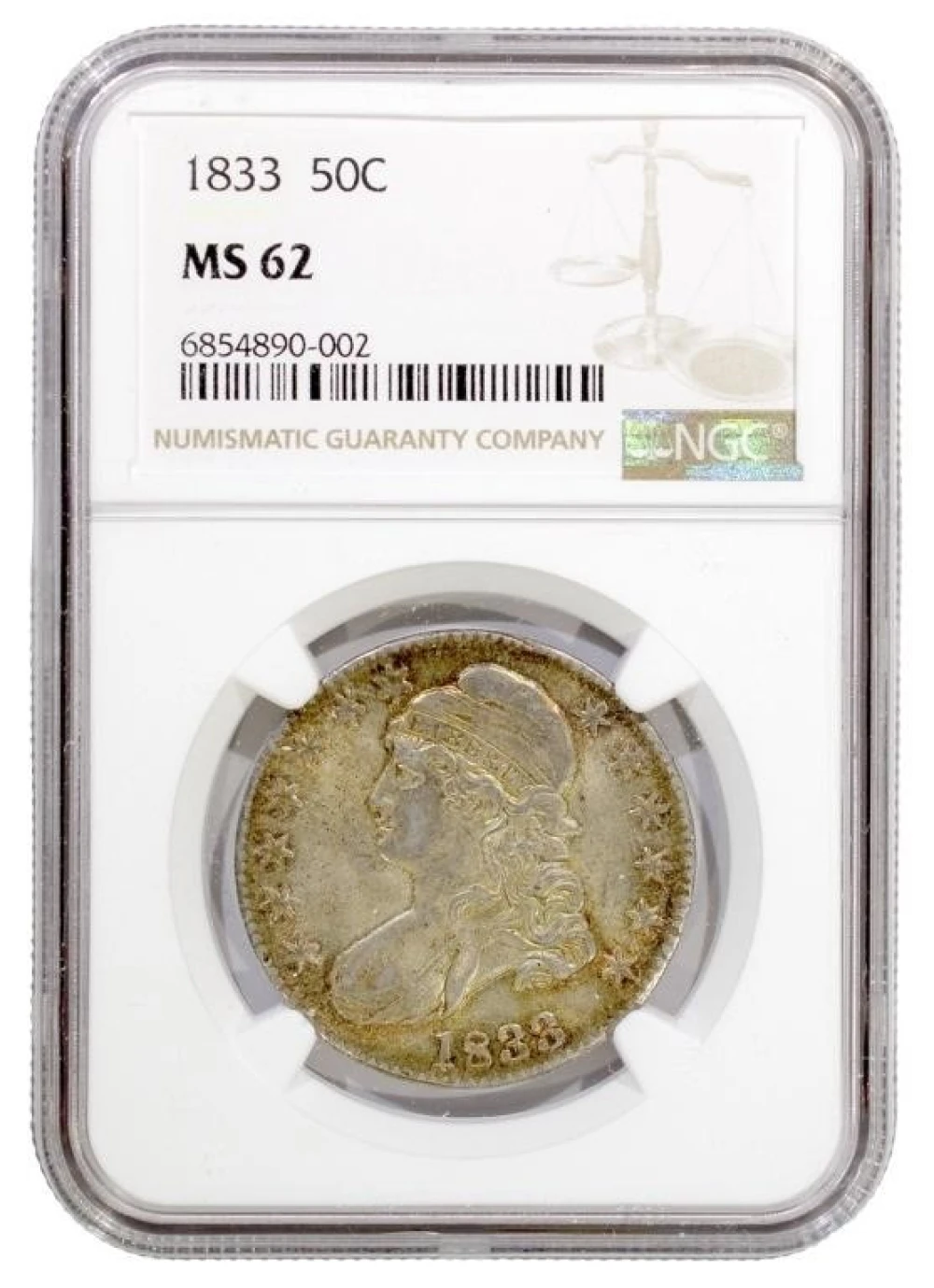 NGC MS-62 1833 Bust Half Dollar