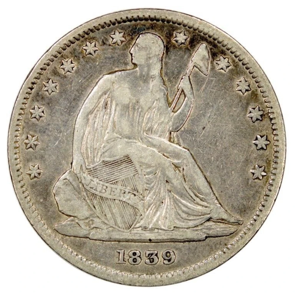 VF-25 1839 Liberty Seated Half Dollar