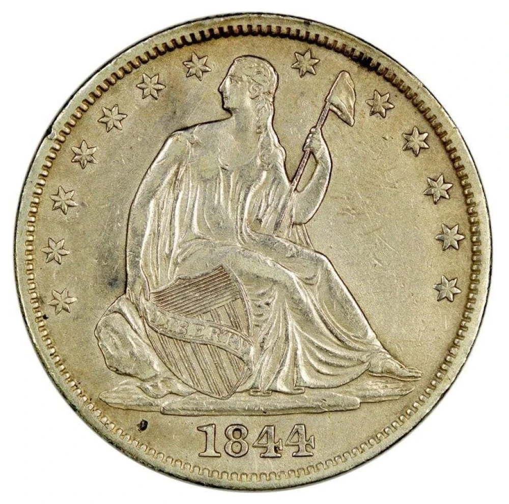 AU-50 Details 1844 Half Dollar