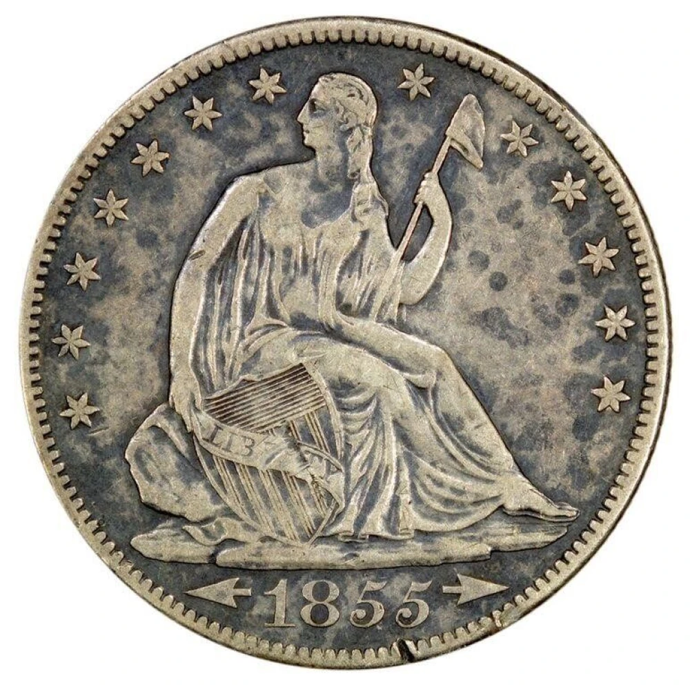 EF-40 Details 1855-S Arrows Half Dollar