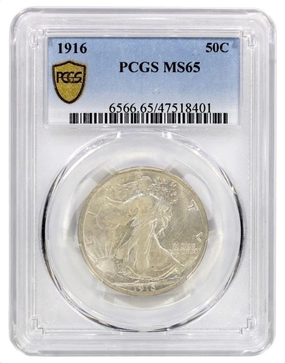 NGC MS-65 1916 Walking Liberty Half