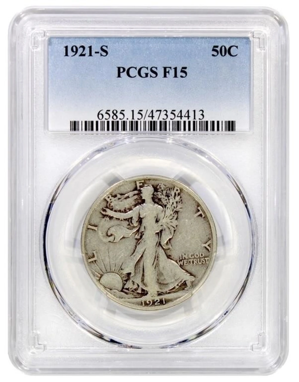 PCGS F-15 1921-S Walking Liberty Half