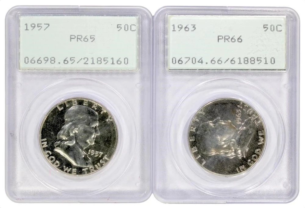 PCGS "Rattler" Proof Franklin Pair