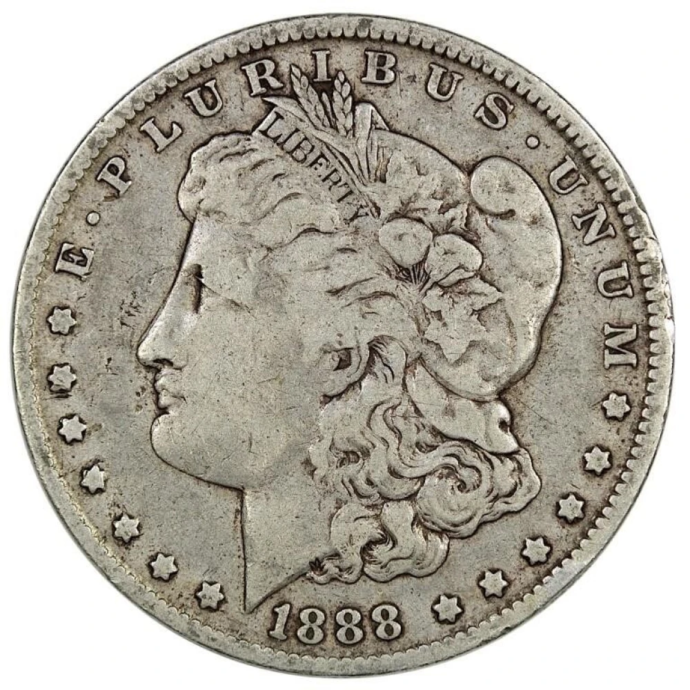 F-12 1888-O "Hot Lips" Morgan Dollar