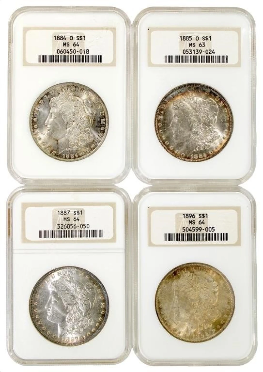 NGC MS-64 Morgan Dollar Quartet