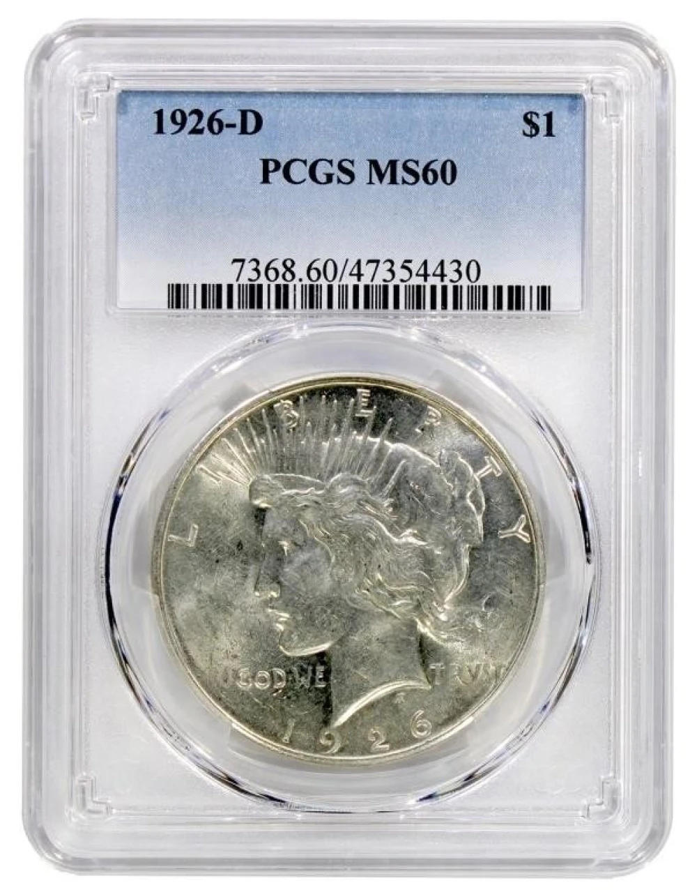 PCGS MS-60 1926-D Peace Dollar