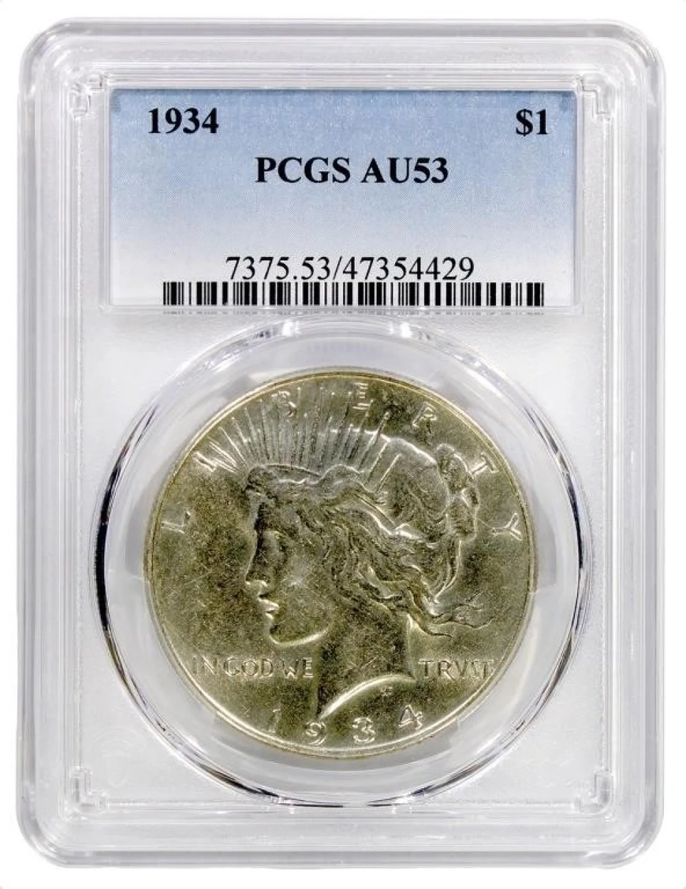PCGS AU-53 1934 Peace Dollar