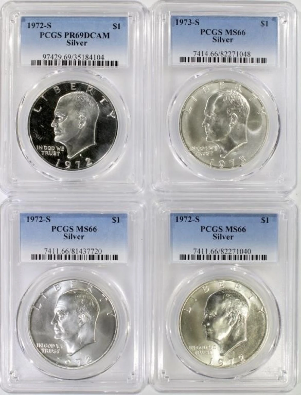 4 PCGS Silver Ikes