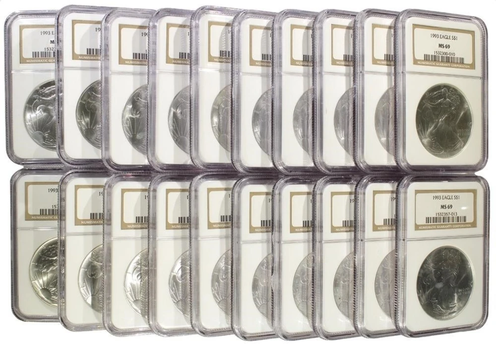 20 pcs NGC MS-69 1993 Silver Eagles