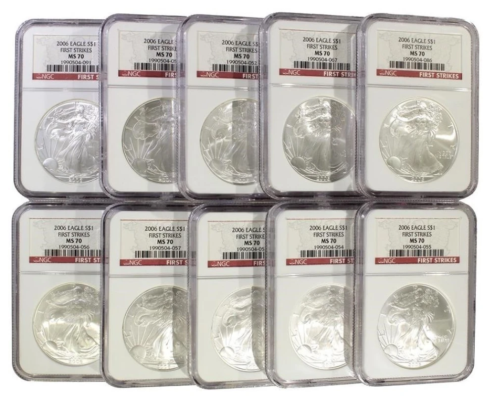 10 pcs NGC MS-70 FS 2006 Silver Eagles