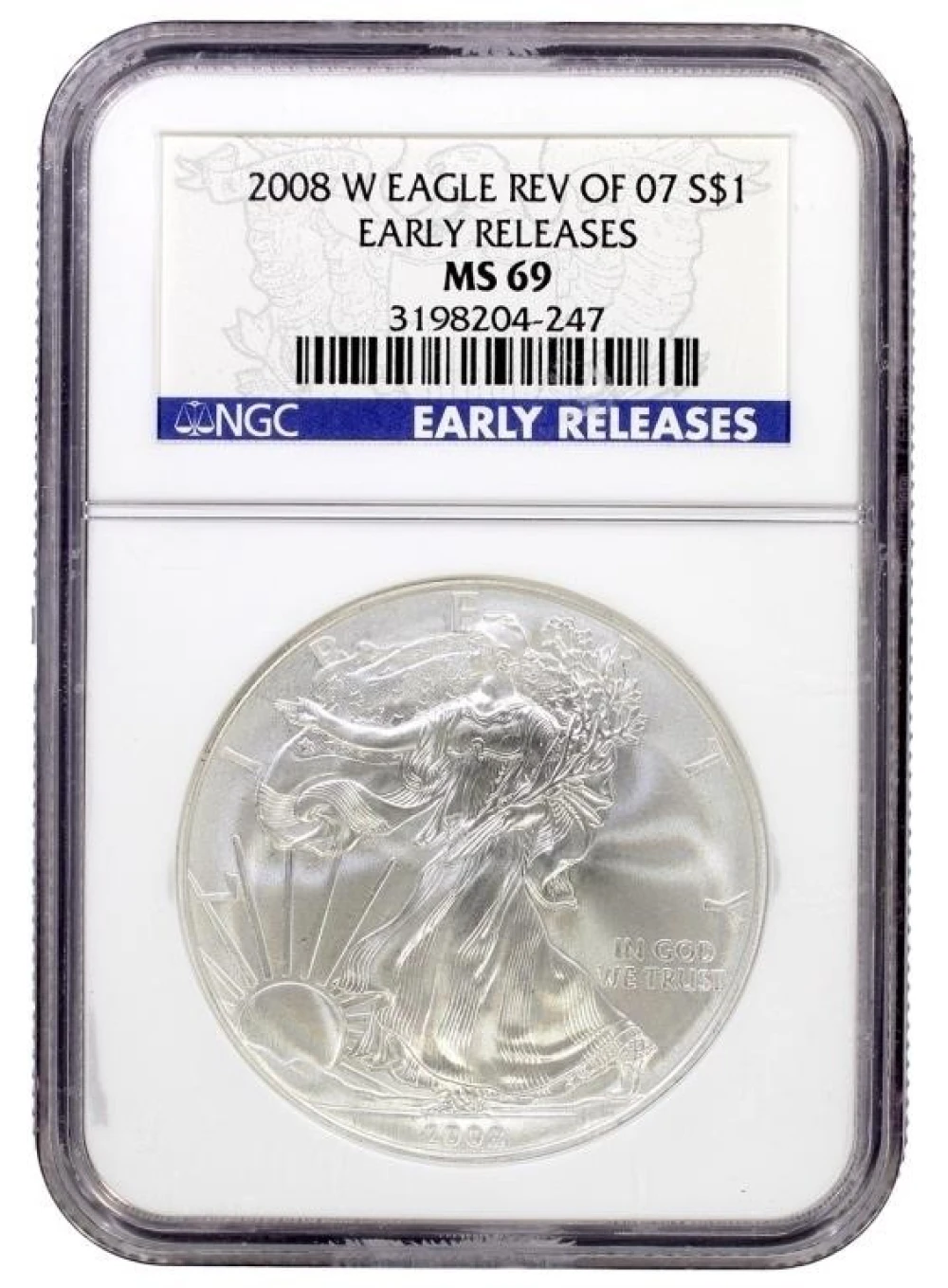 A 3rd NGC MS-69 ER 2008-W Reverse of '07