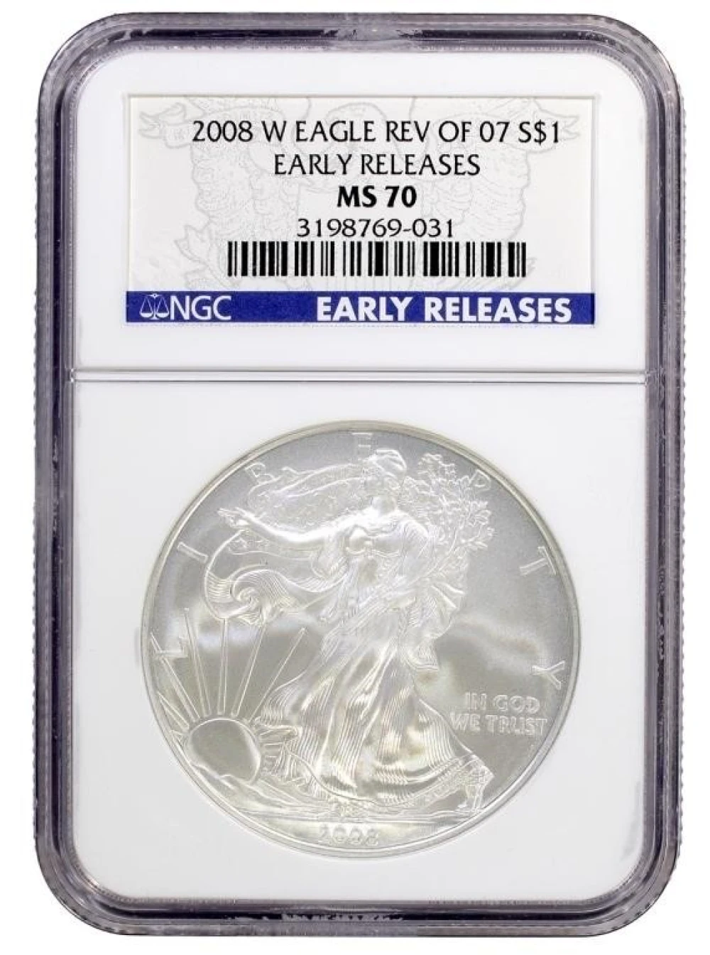 NGC MS-70 ER 2008-W Reverse of '07