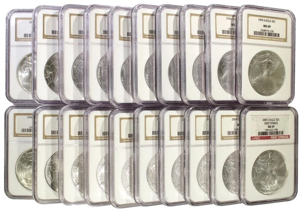 NGC MS-69 1986-2005 Silver Eagle Set
