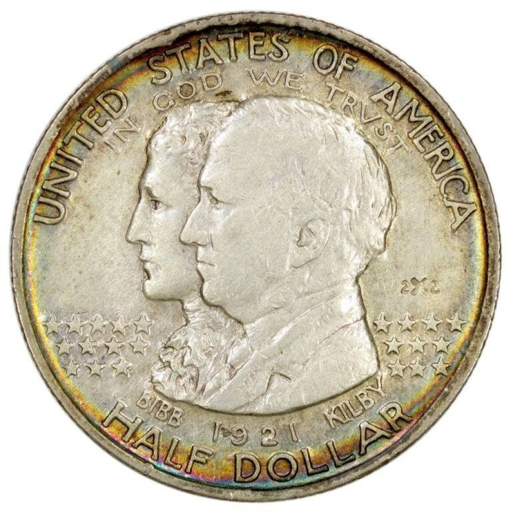 AU-50 Details 1921 Alabama 2x2 Half Dollar