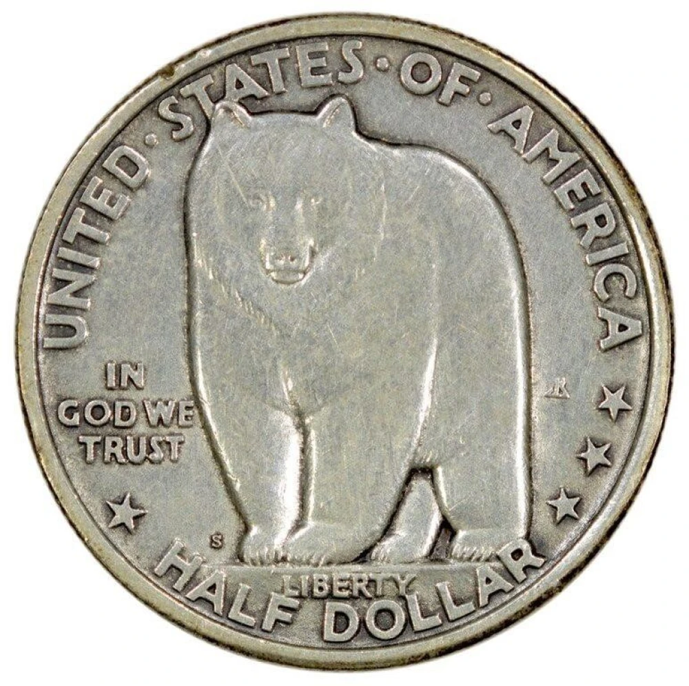 AU-50 1936-S Bay Bridge Half Dollar