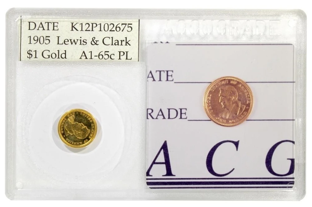 Accugrade MS-65 PL 1905 Lewis & Clark Gold $1
