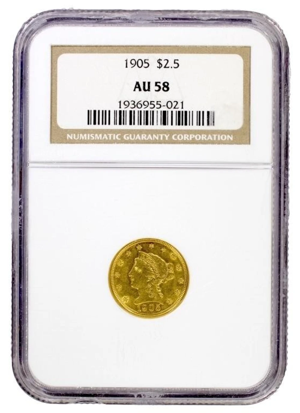 NGC AU-58 1905 $2.50 Gold Liberty