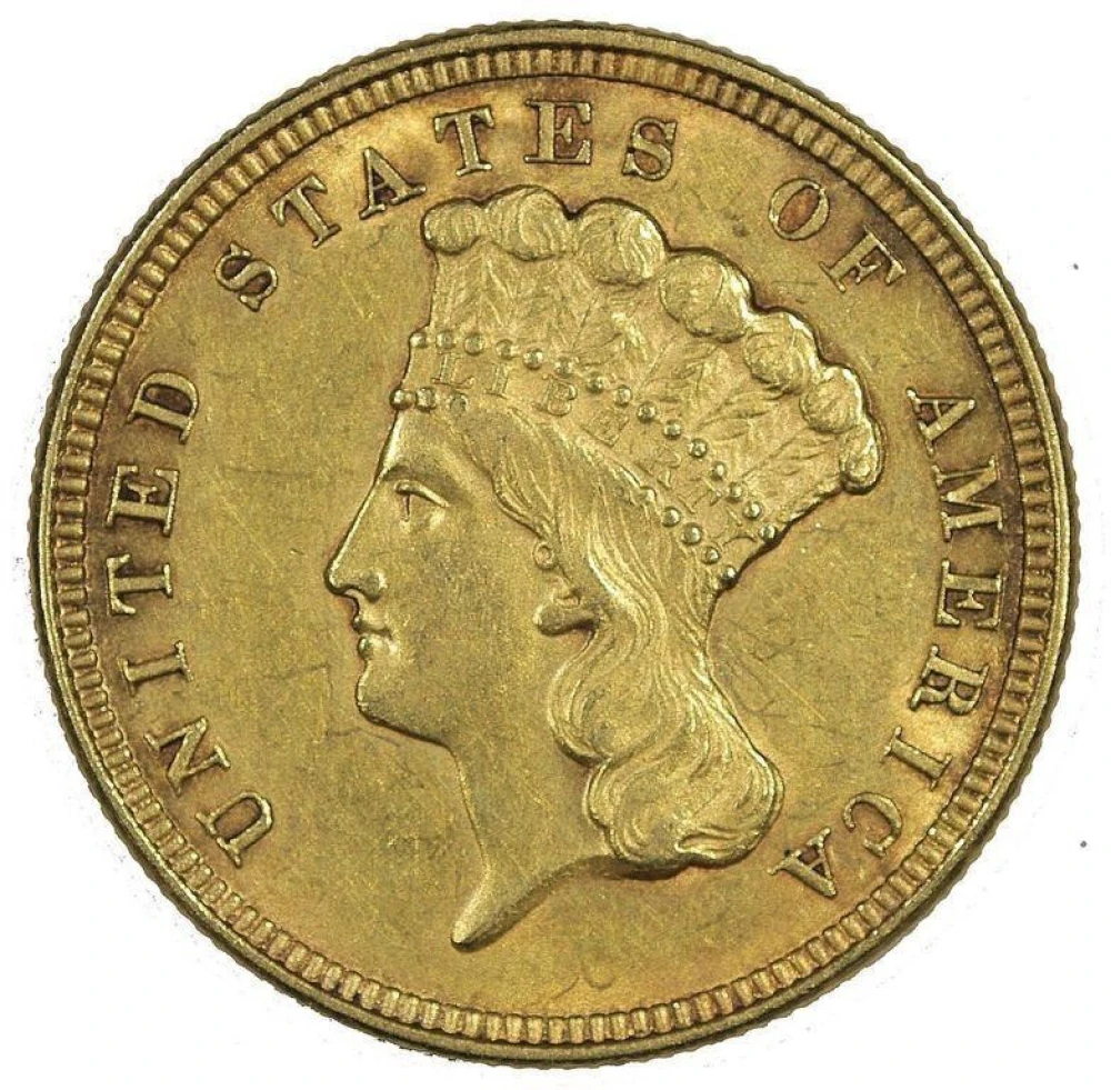 AU-50 1854 $3.00 Gold