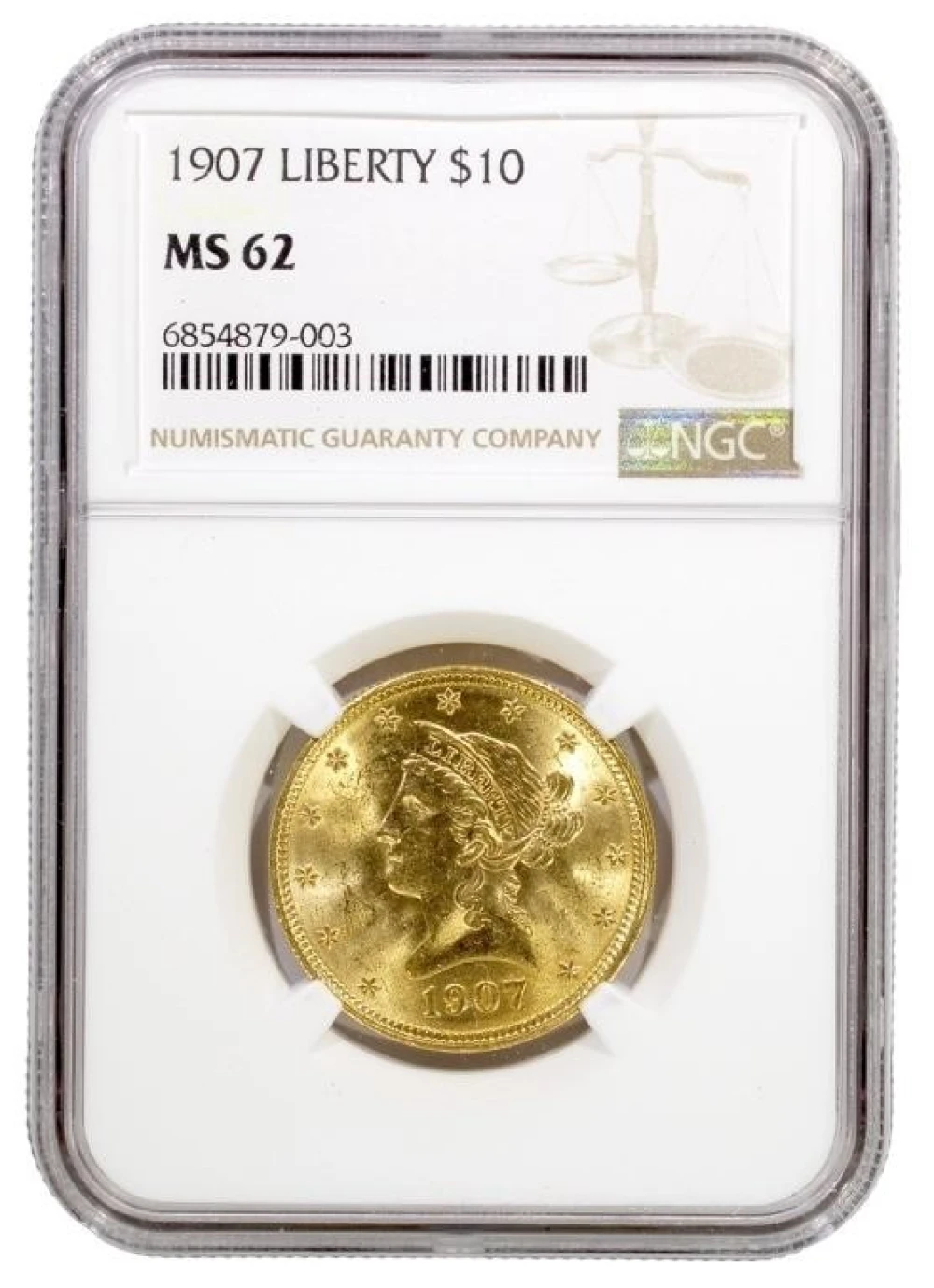 NGC MS-62 1907 $10 Liberty