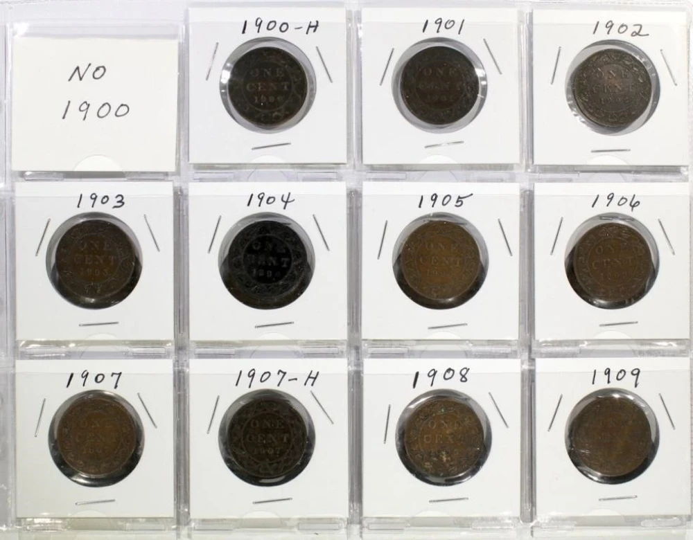 Near Complete Canadian Large Cent Set