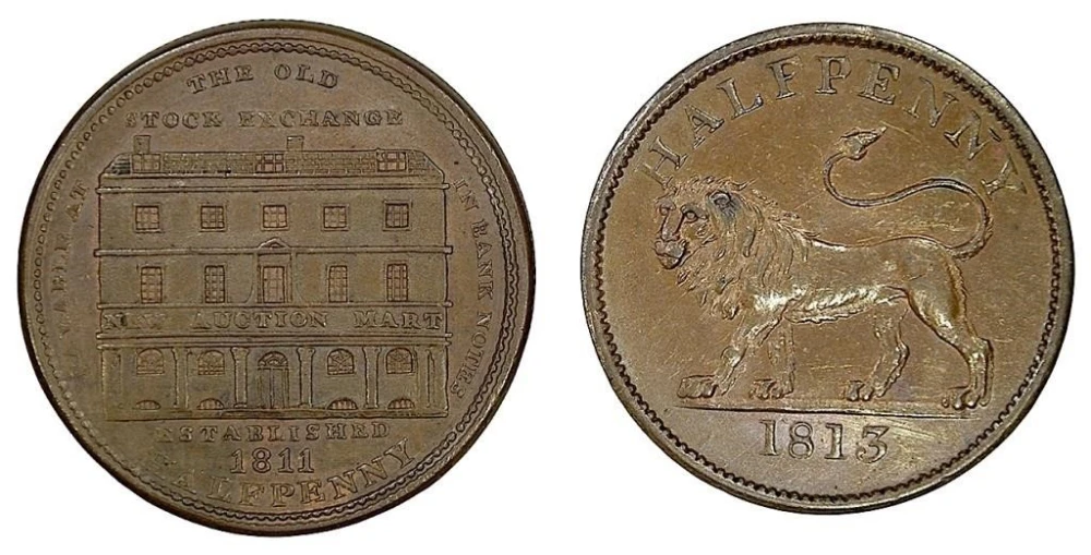 Great Britain. AU Pair Early 1800s Trade Coppers