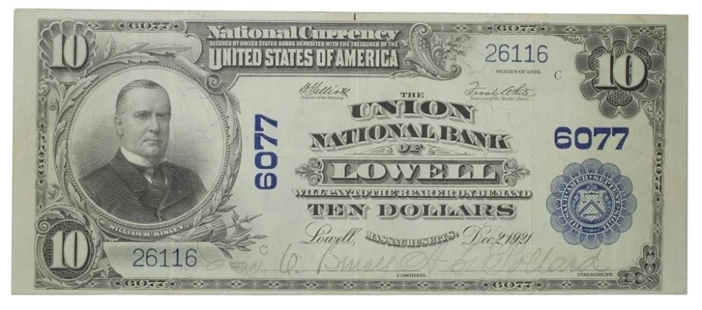 VF-35 1902 Lowell MA $10 National