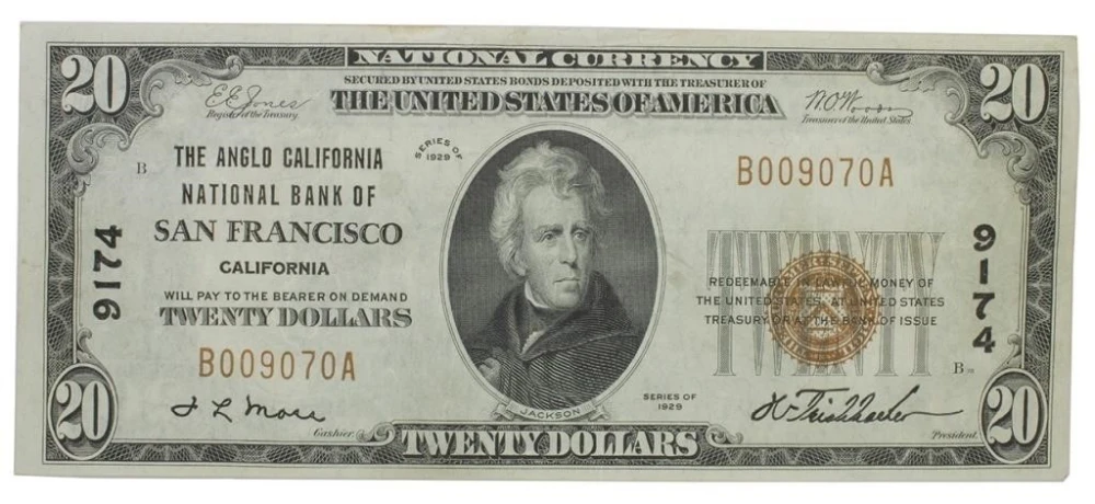 VF-25 1929 San Francisco CA $20 National