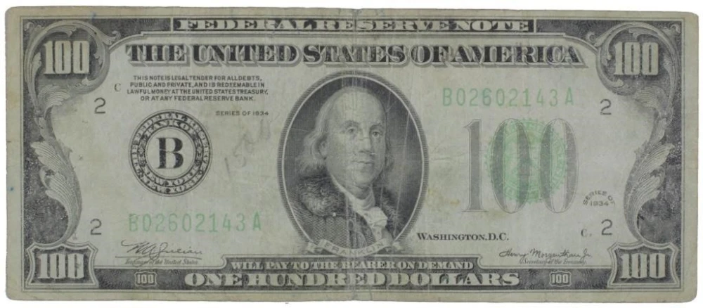 Fine 1934 $100 FRN