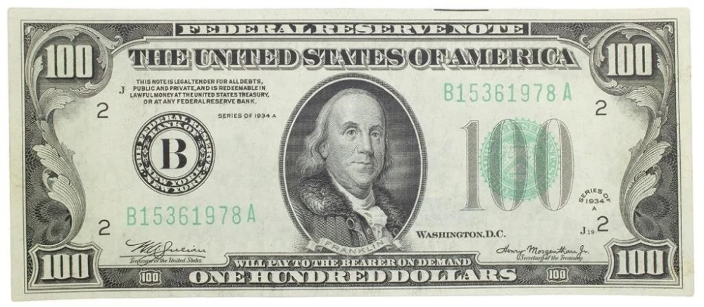 Choice AU-58 1934-A $100 FRN
