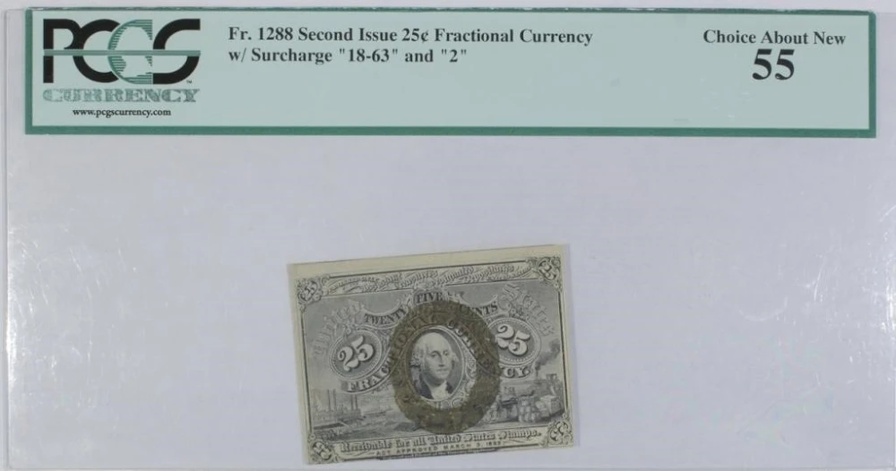 PCGS AU-55 1863 25 Cents Fractional
