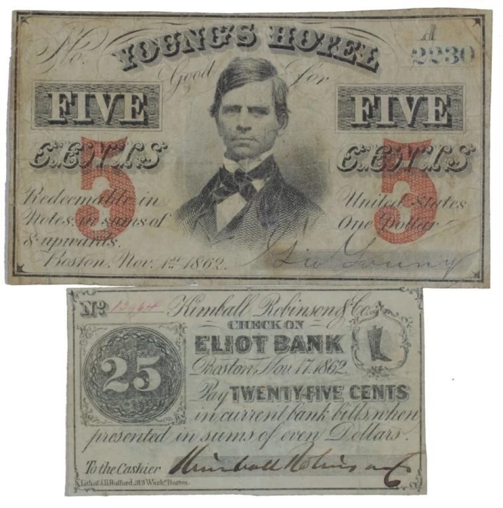 Boston MA Civil War Script Pair