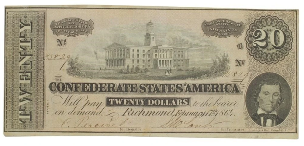 Crisp EF or better Confederate $20