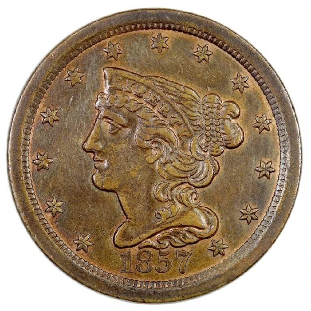 Borderline UNC-58 1857 Half Cent