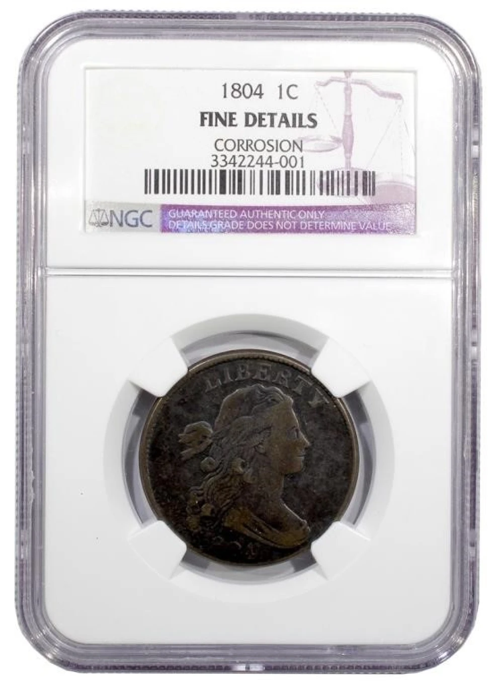 NGC Fine Details 1804 Large Cent Rarity