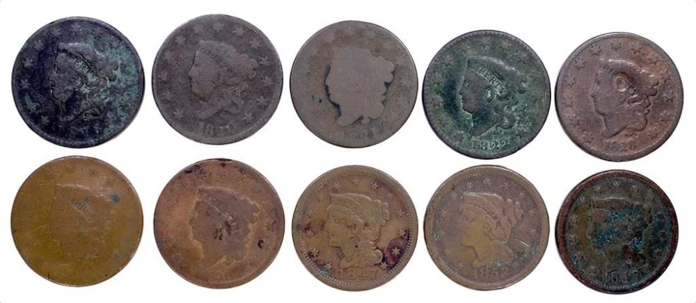 10 Different Large Cents