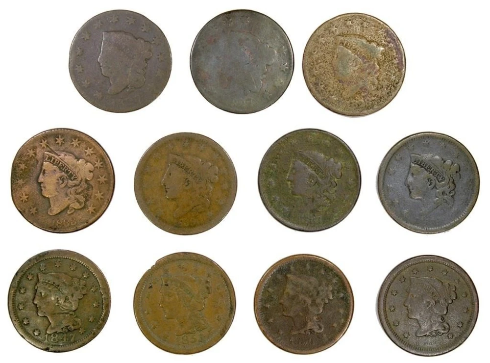 11 Different Large Cents