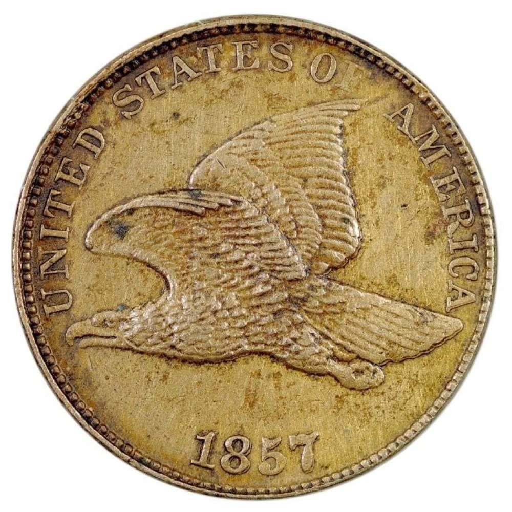 AU Details 1857 Flying Eagle Cent