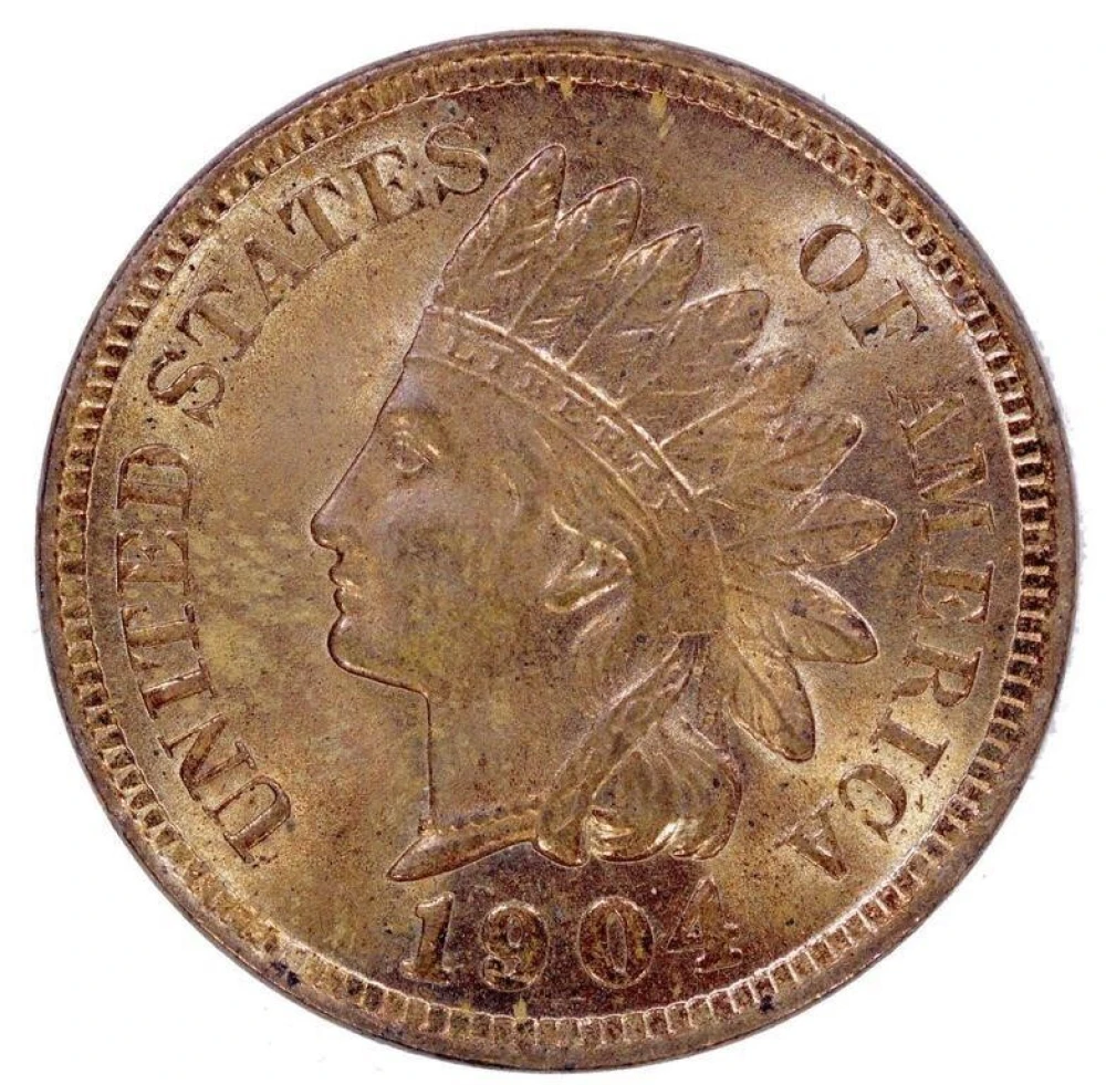 MS-63 1904 Indian Cent Nearly Full Red