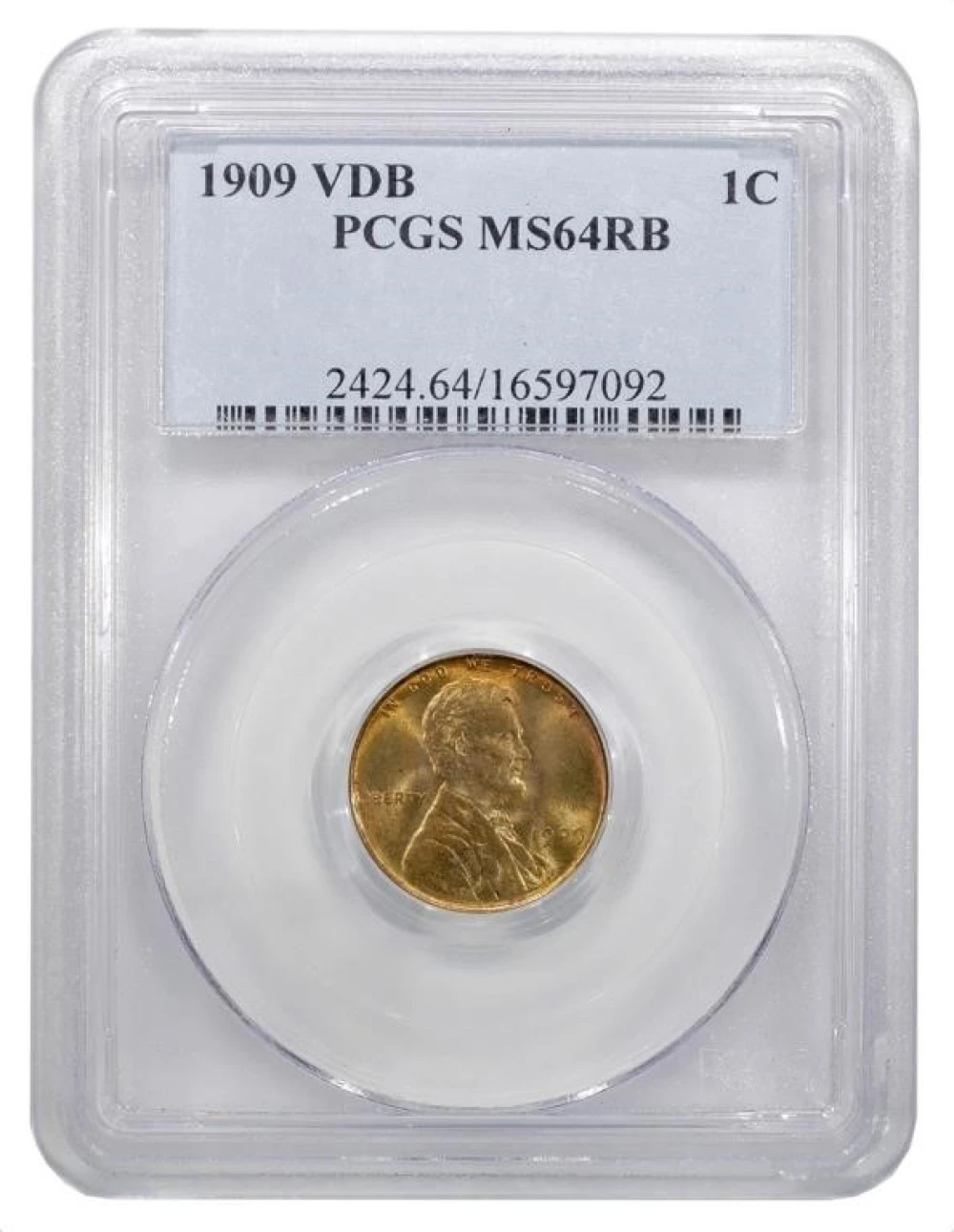 PCGS MS-64 RB 1909 VDB Lincoln Cent