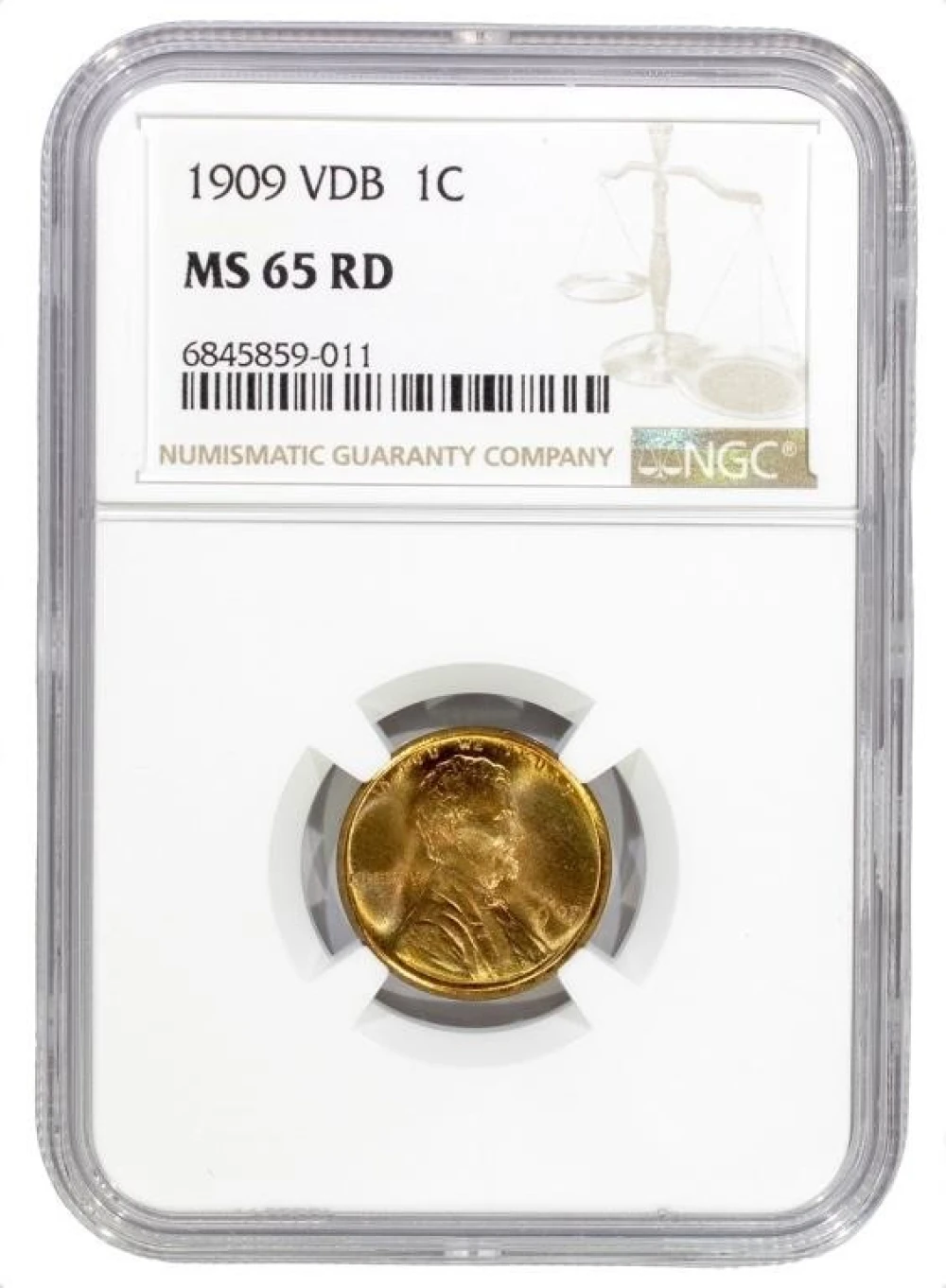 NGC MS-65 Red 1909-VDB Lincoln Cent