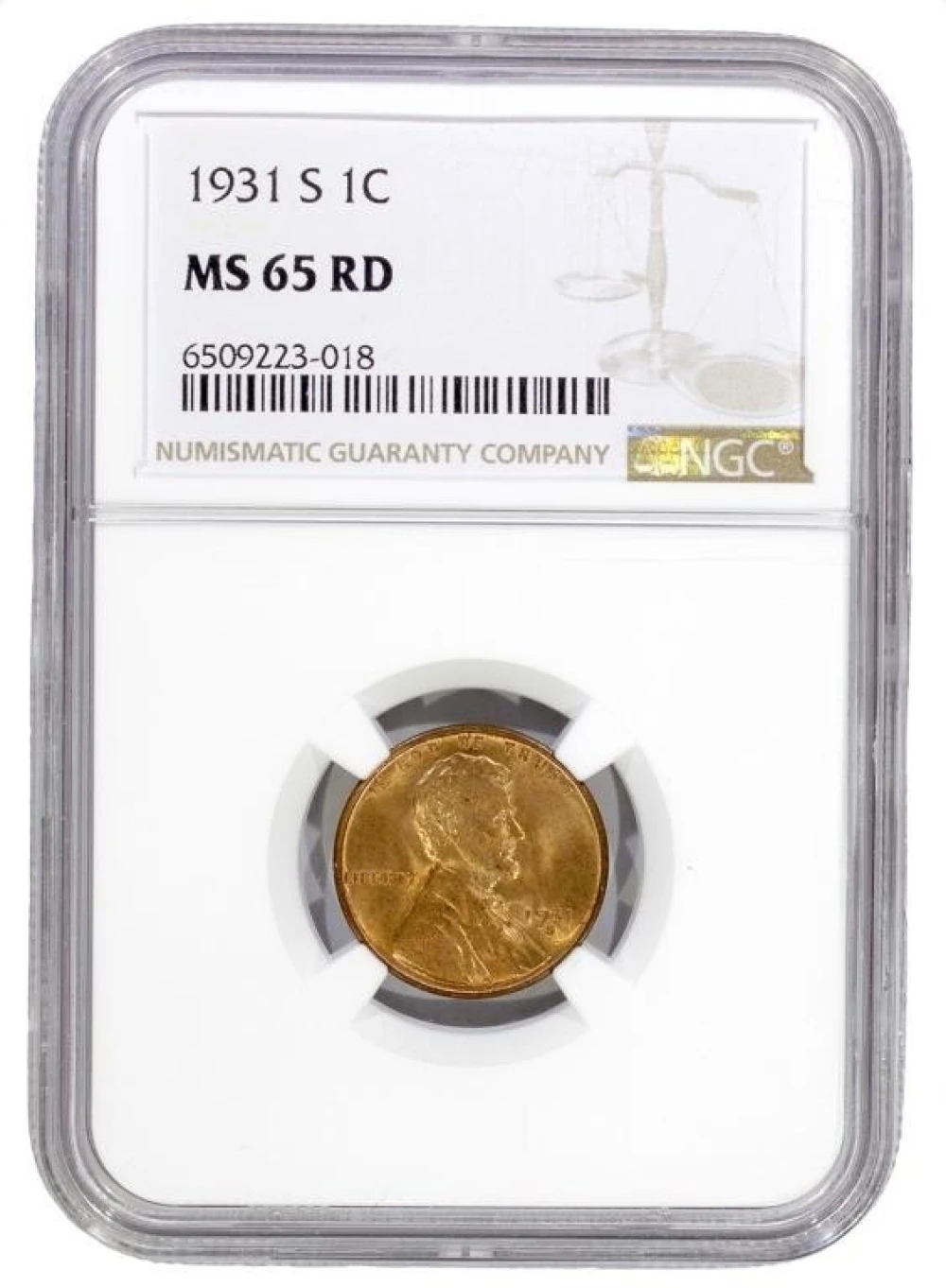 NGC MS-65 Red 1931-S Lincoln Cent