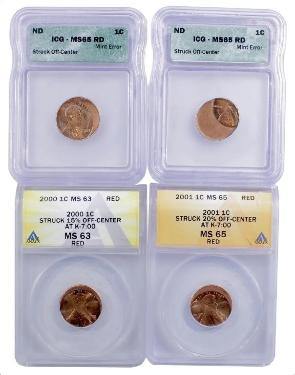 4 Piece Certified Off-Center Lincoln Lot