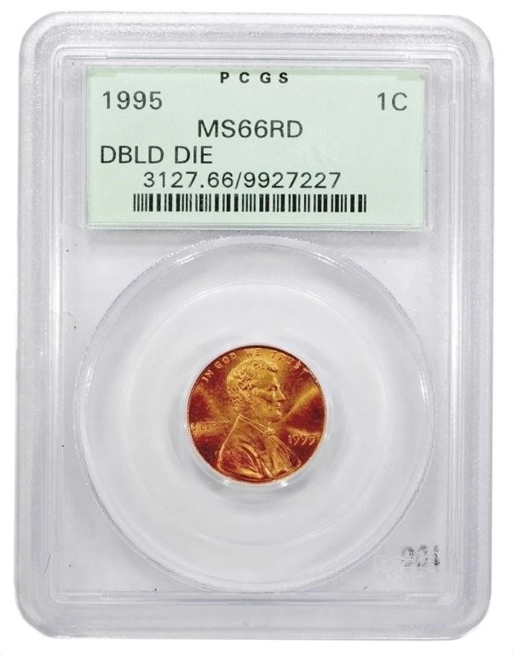 PCGS MS-66 Red 1995 Double Die cent
