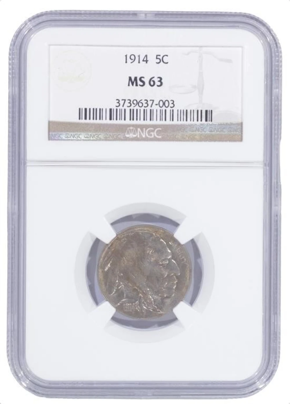 NGC MS-63 1914 Buffalo Nickel