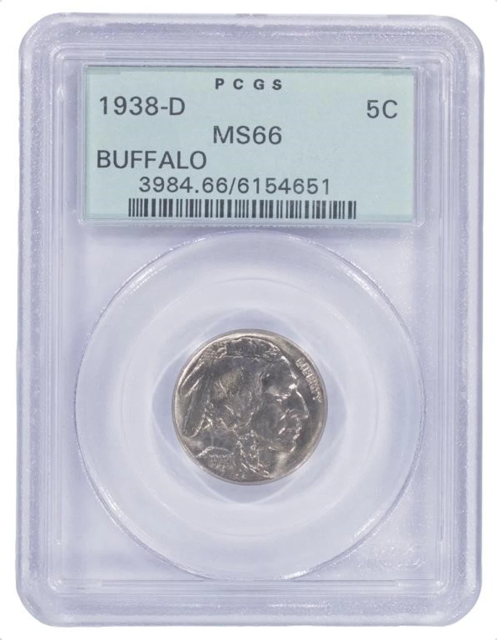PCGS MS-66 1938-D Buffalo Nickel