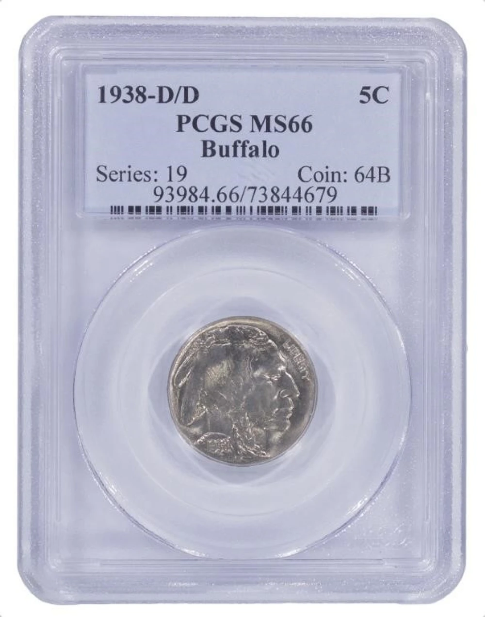 PCGS MS-66 1938-D/D Buffalo Nickel