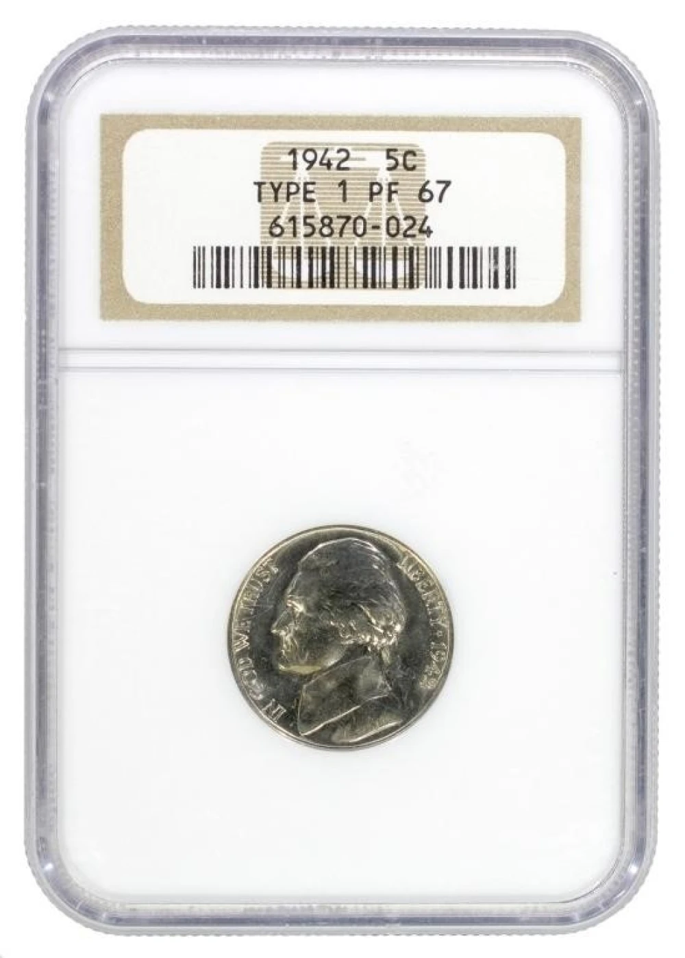 NGC Proof-67 1942 Jefferson Nickel
