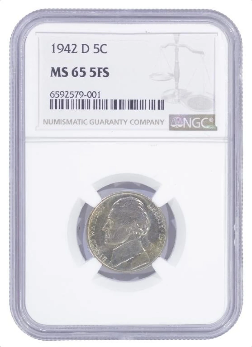 NGC MS-65 5FS 1942-D Jefferson Nickels