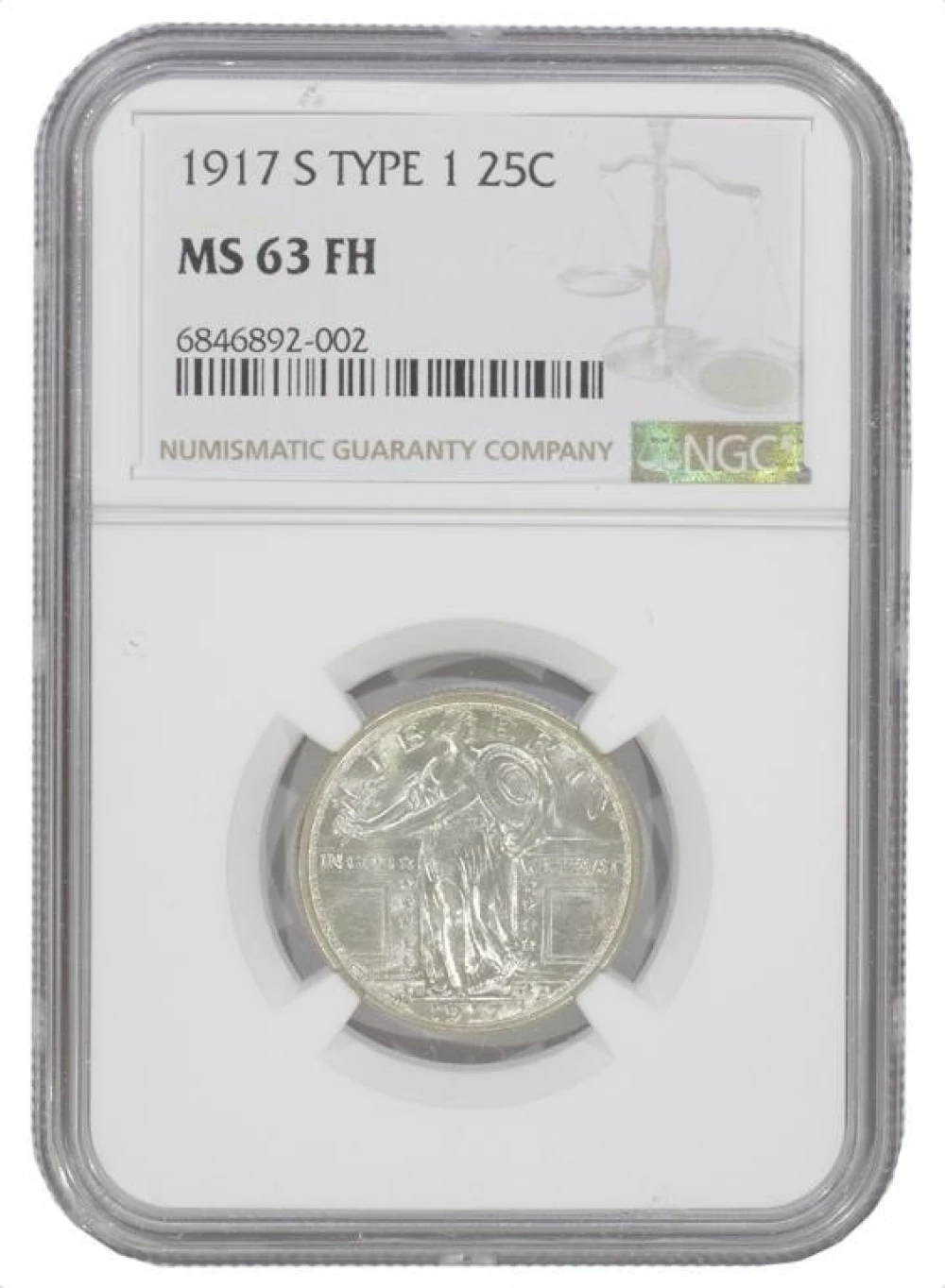 NGC MS-63 FH 1917-S Standing Liberty Quarter